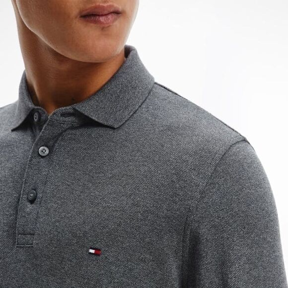 TOMMY HILFIGER 1985 MOULINE LONG SLEEVE MEN'S POLO SHIRT - Picture 2 of 8